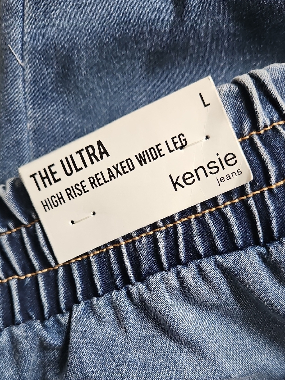 Kensie Relaxed Wide Leg Women Jeans with Drawstring - Picture 10 of 12